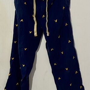 American Eagle Outfitters Navy Trousers with Yellow Stitching